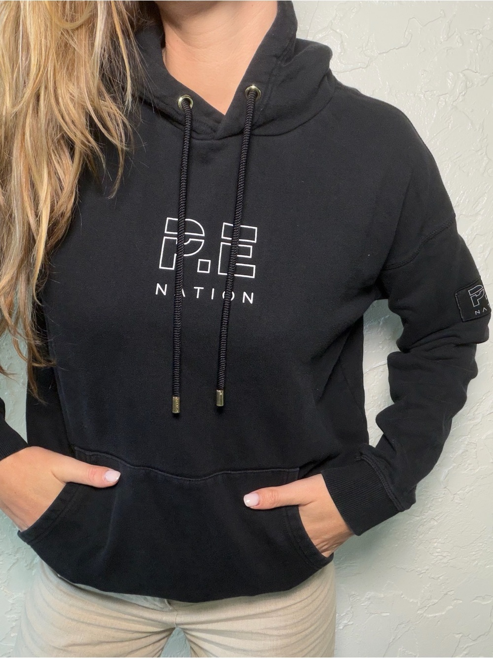 P.E Nation Black Logo Pullover Hoodie XS